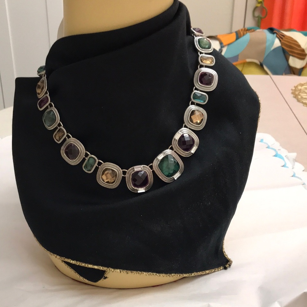 Multicolor Gemstone Statement Necklace - Women Jewelry